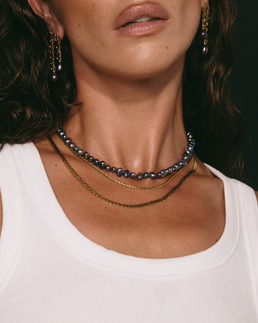 The Pave Hook Pearl Necklace