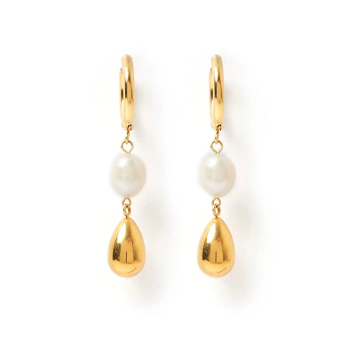 Arianna Pearl and Gold Earrings