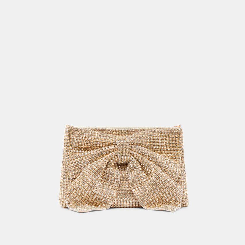 Isabella Gold Crystal Bow Bag