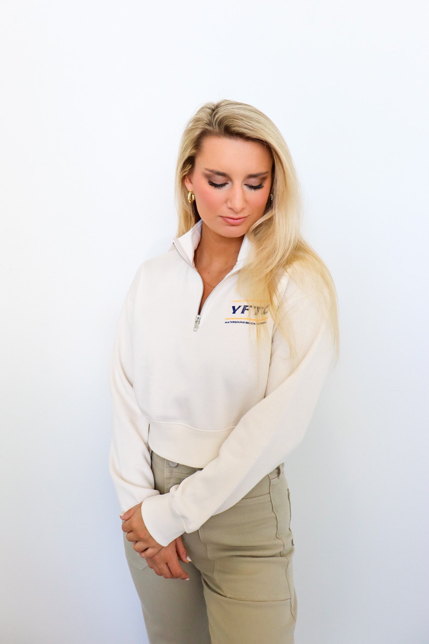 IYKYK Half Zip Crop Sweatshirt