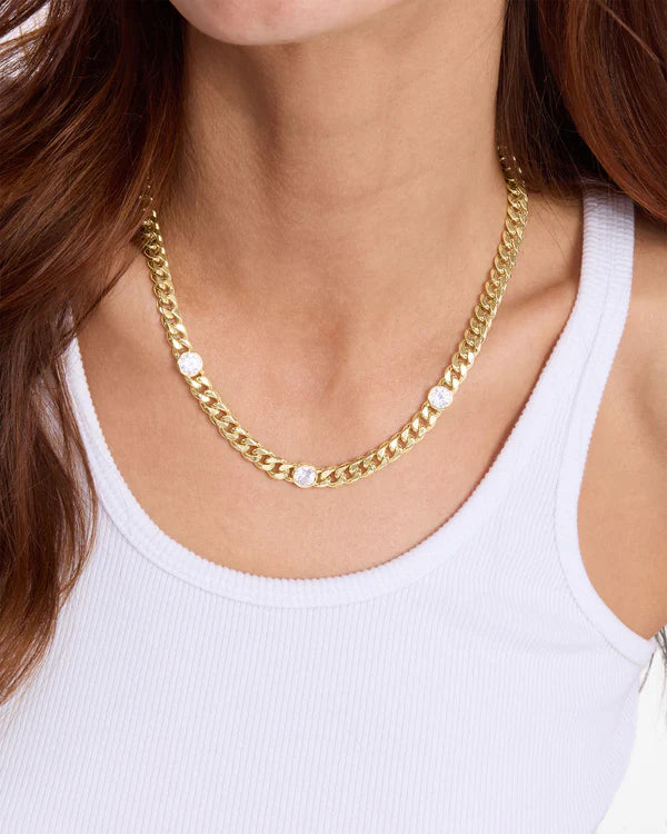 Julian Tripe Diamond Cuban Chain Necklace 18"